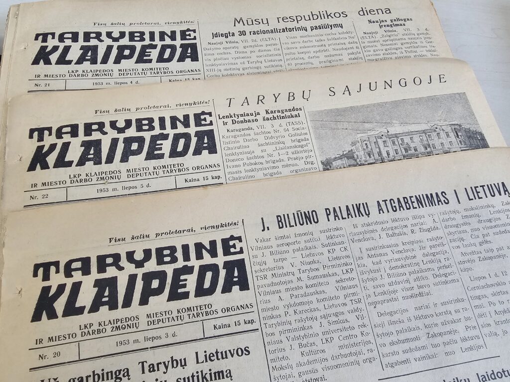 1953 m. Tarybinės Klaipėdos numeriai