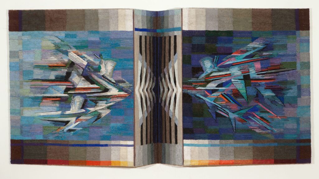 Marija Švažienė, gobelenas „Ir paukščiai nori skristi. I-III“, 1986 m. Lietuvos nacionalinio dailės muziejaus kolekcija