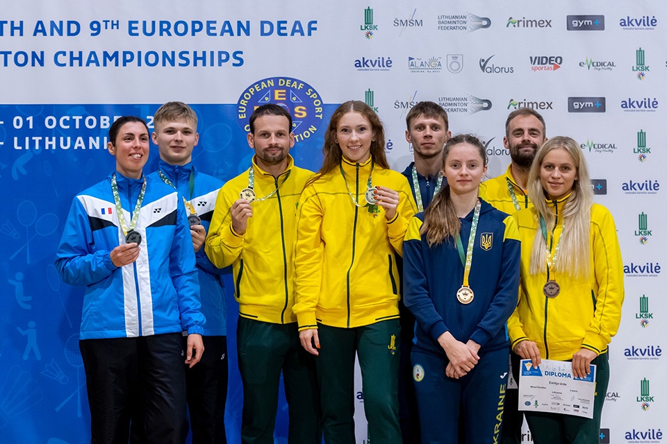 Europos čempionate – Lietuvos kurčiųjų badmintonininkų medalių lietus