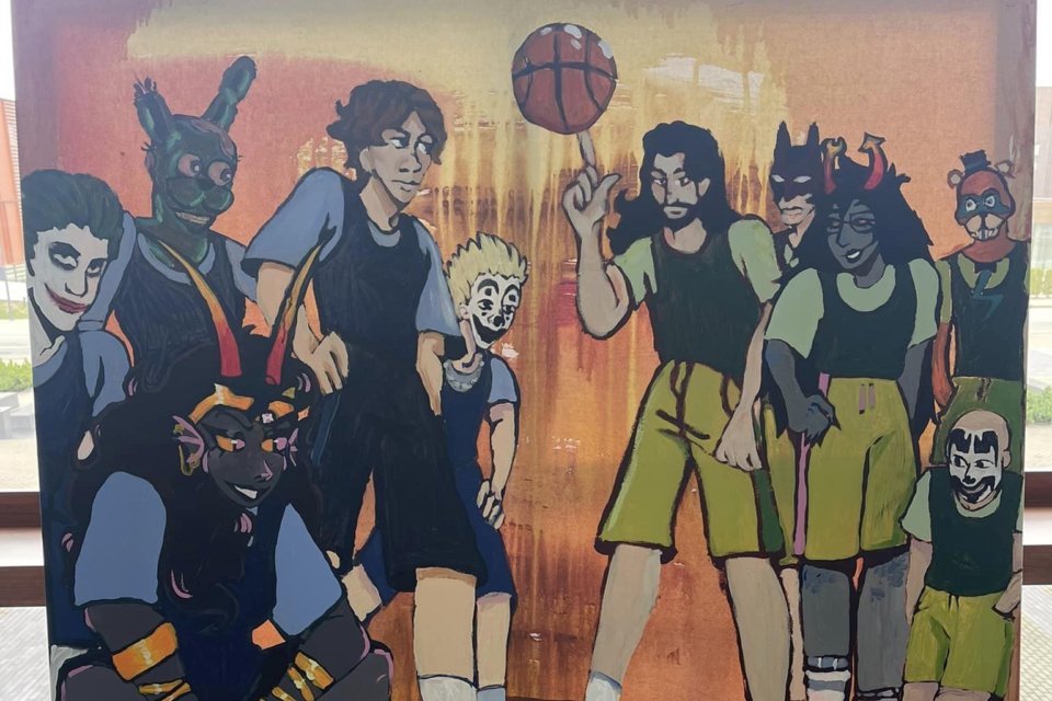 „Švyturio” arenoje – Adomo Brako dailės mokyklos mokinių darbų krepšinio tematika paroda